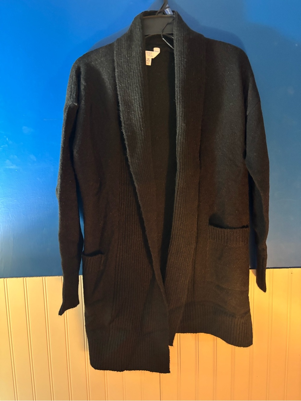 Black Women’s Open-Front Knit Cardigan Sweater